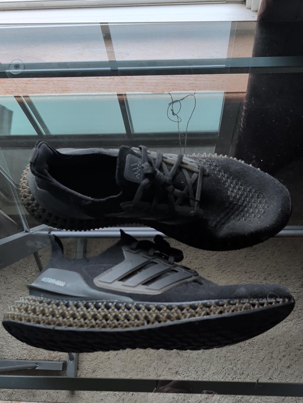 adidas Black Athletic Sneakers with Textured Knit Upper